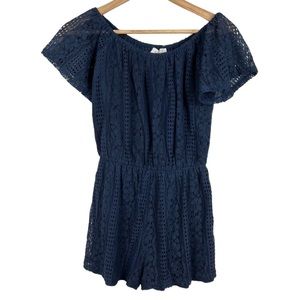 NWT Everly for Francesca’s Blue Romper Womens Size XS